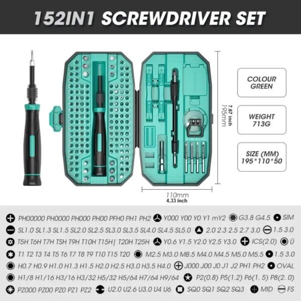 S&Y LTD 152 In 1 Screwdriver Tool Set - Image 2