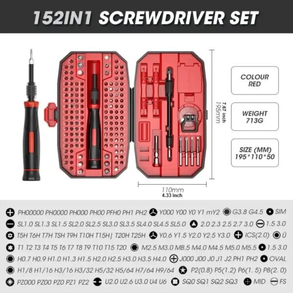 S&Y LTD 152 In 1 Screwdriver Tool Set - Image 3